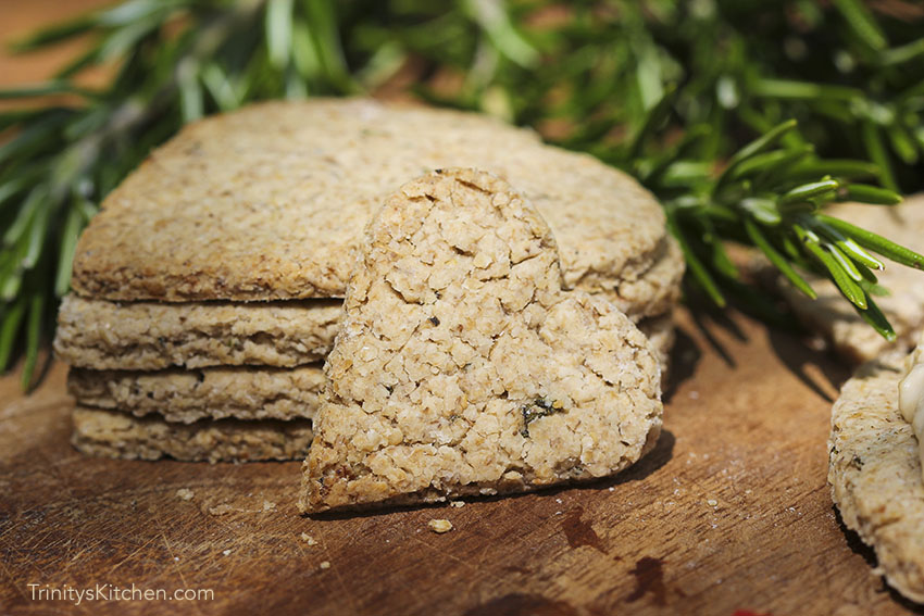 Rosemary oatcakes - a wheat free cracker by Trinity