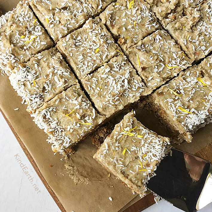 Raw carrot cake - date sweetened, vegan, gluten-free, delicious by Anastasia, Kind Earth