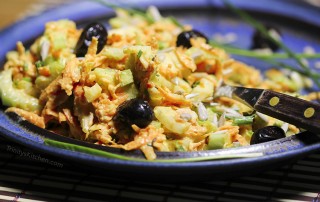 Super healthy raw-slaw with celery, fennel, carrot by Trinity