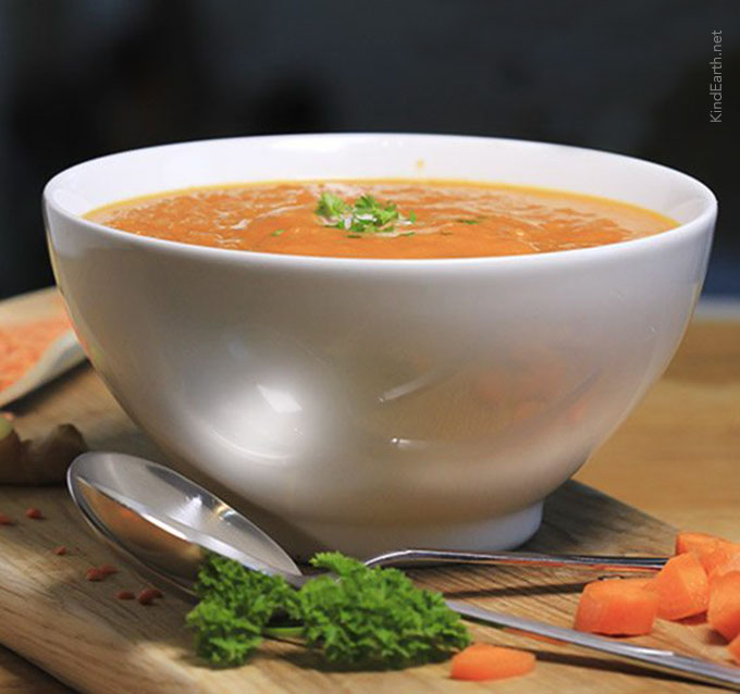 Carrot coconut wellness soup recipe