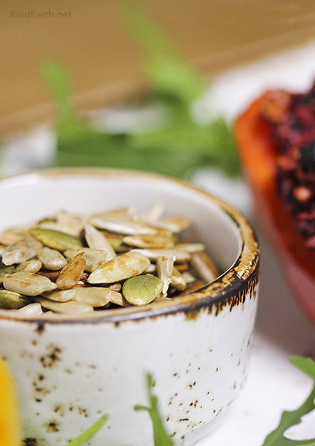 Tamari toasted seed - easy vegan snack with sunflower and pumpkin seeds by Anastasia, kind earth