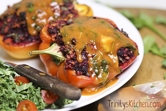 Beet peppers with sauce by Trinity Bourne