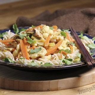 Ginger Stir Steamed Veggies with Coconut Sauce (glutenfree, vegan)