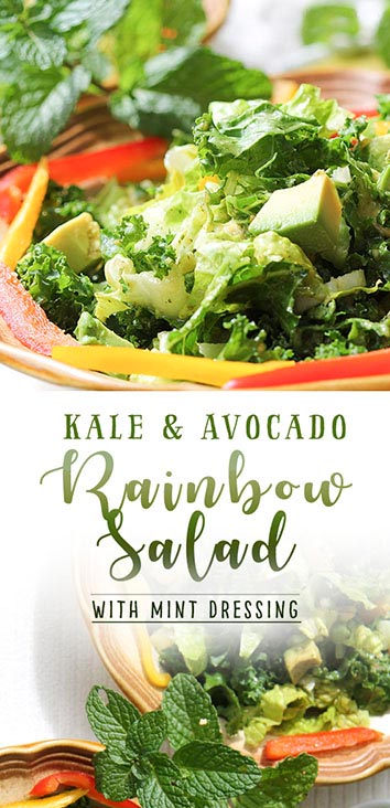 Kale and avocado salad with a fresh mint dressing