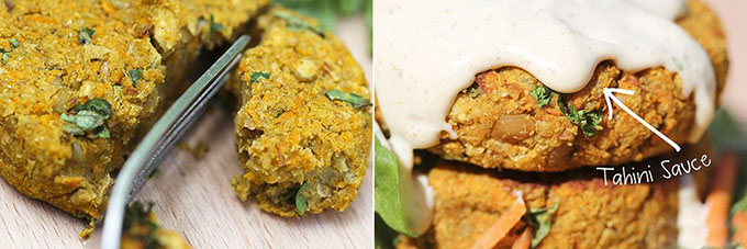 Carrot falafel burgers - easy gluten-free vegan food