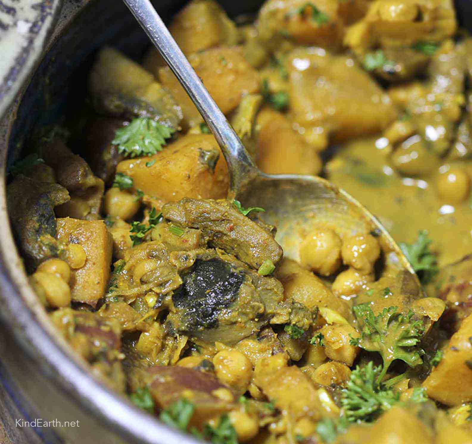 vegan chickpea coconut curry recipe by Anastasia Eden