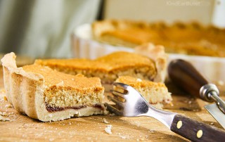 Bakewell Tart - gluten-free, vegan with melt in the mouth pastry by Anastasia Eden, Kind Earth