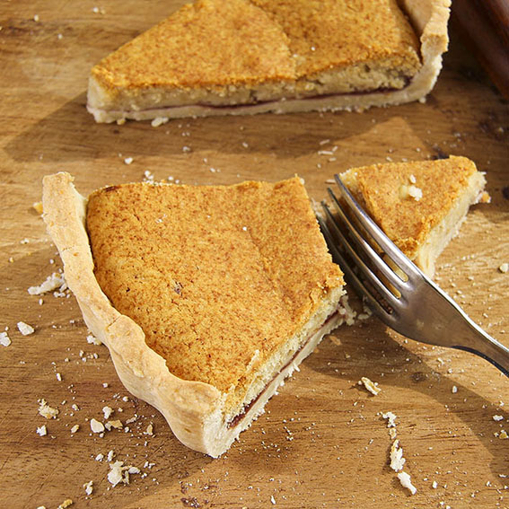 Bakewell Tart - gluten-free, vegan with melt in the mouth pastry by Anastasia, Kind Earth