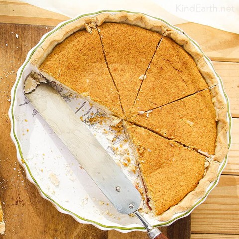 Bakewell Tart - gluten-free, vegan with melt in the mouth pastry by Anastasia, Kind Earth
