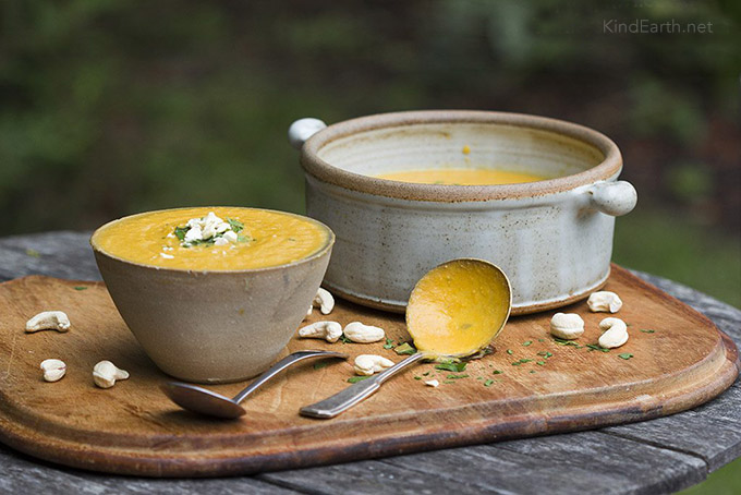 Roast cashew Soup with Butternut Squash - delicious vegan food, gluten-free by anastasia