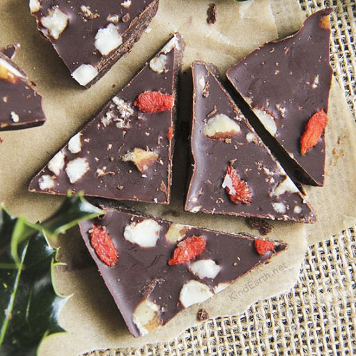 Artisan raw vegan lucuma & goji berry chocolate