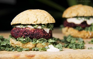 Hemp seed & beetroot burgers - gluten-free vegan by Anastasia at Kind Earth