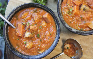 Easy Sweet Potato and lentil Soup with Creamed Coconut by Anastasia, Kind Earth - vegan, gluten-free