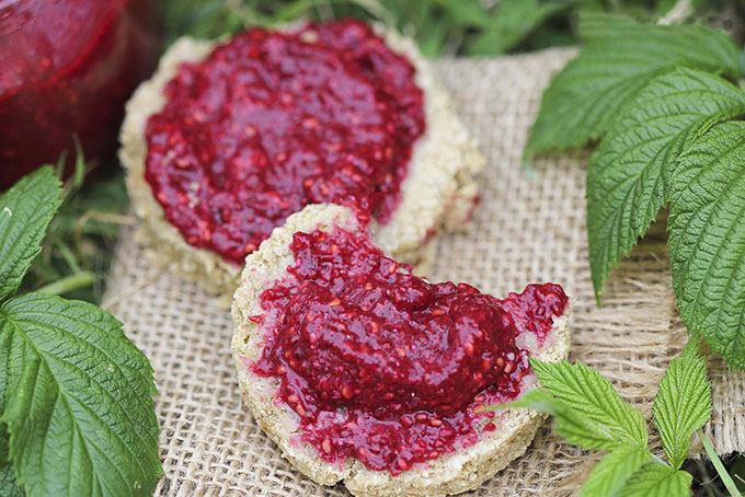 Easy Raspberry Chia Jam - vegan, gluten-free, super healthy by Anastasia, Kind Earth