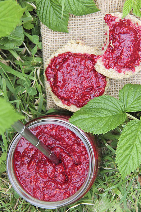 Easy Raspberry Chia Jam - vegan, gluten-free, super healthy by Anastasia, Kind Earth