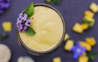 Maca Mango Smoothie for natural hormone balance by Anastasia, Kind Earth - vegan