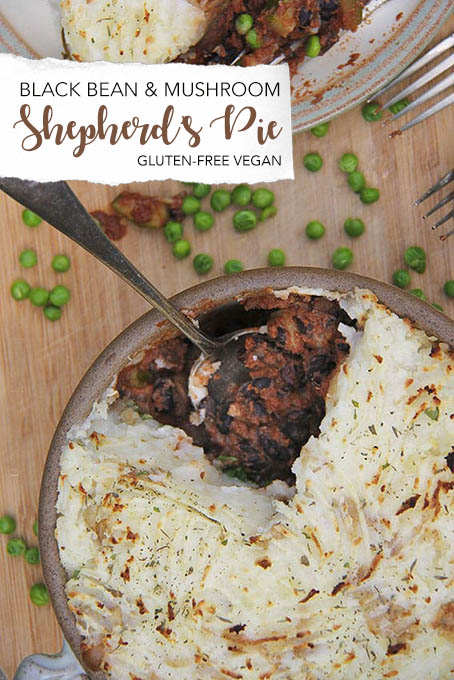 Vegan shepherds pie with black beans, gluten-free, vegan