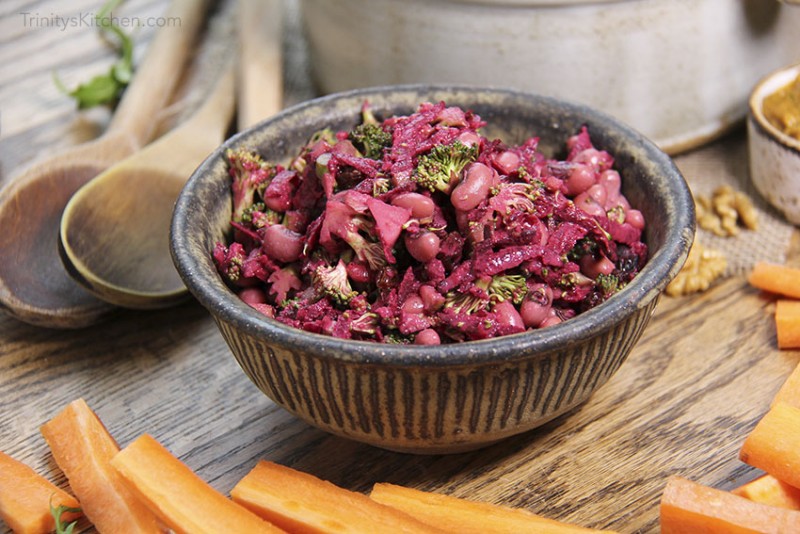 Blackeyed Bean & Beetroot Salad with Tahini Sauce Kind Earth