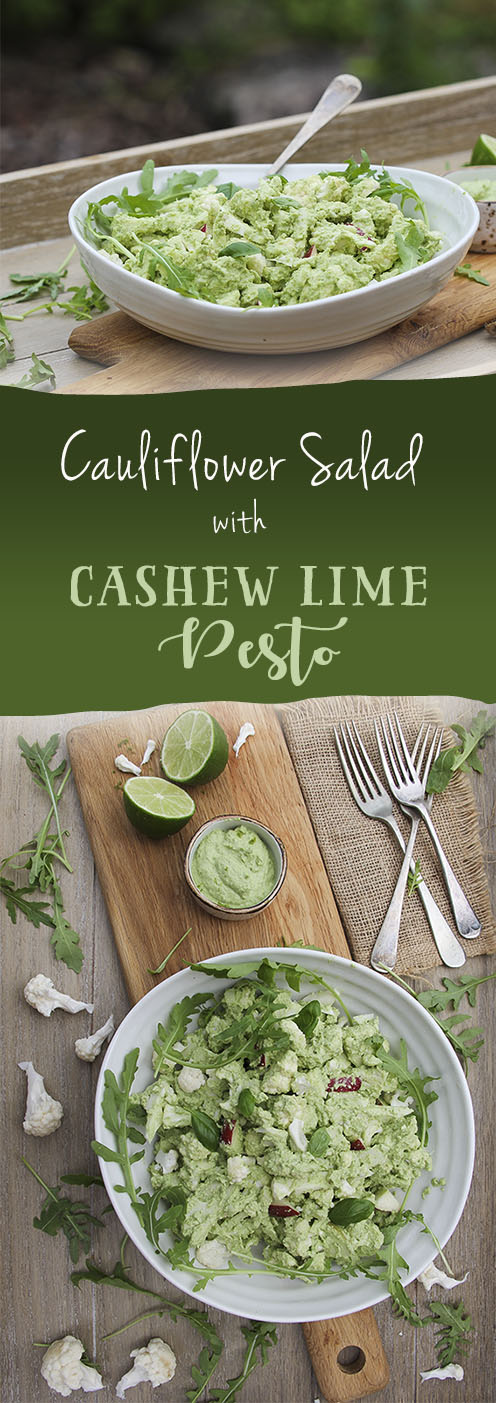 Cashew lime pesto with cauliflower salad by Trinity #dairyfree #vegan