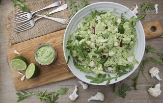 Cauliflower lime pesto salad by Anastasia, Kind Earth - gluten-free, vegan