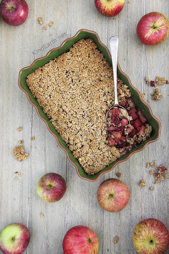Easy Blackberry & Apple Crumble with oat topping (gluten-free vegan, naturally sweetened with love) by Anastasia, Kind Earth