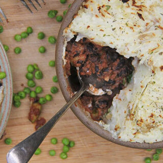 Vegan shepherds pie with black beans, gluten-free, vegan