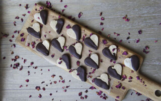 Gluten-free vegan chocolate dipped ginger shortbread cookies By Anastasia