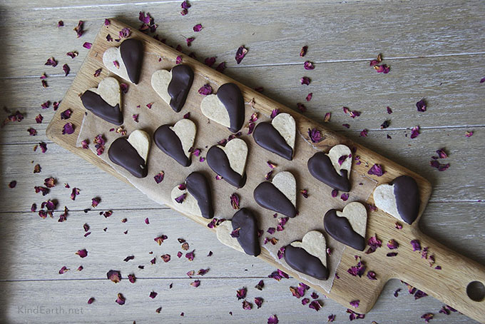 Gluten-free vegan chocolate dipped ginger shortbread cookies By Anastasia