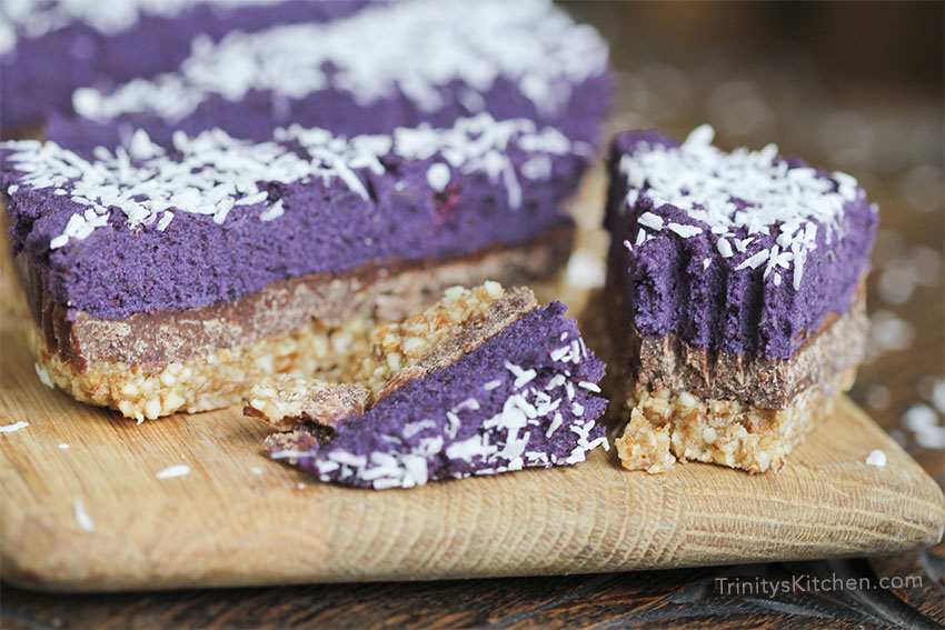 Blueberry Chocolate Fudge Layer Pie by Trinity #glutenfree #vegan #nobake
