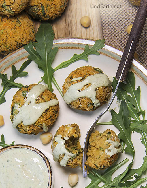 Sweet Potato Falafels - gluten-free vegan deliciousness by Anastasia, Kind Earth