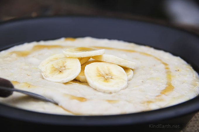 Coconut & Banana Porridge with creamed coconut
