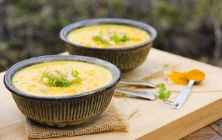 Turmeric Coconut Sweet potato Soup - gluten-free, vegan and delicious - by Anastasia, Kind Earth