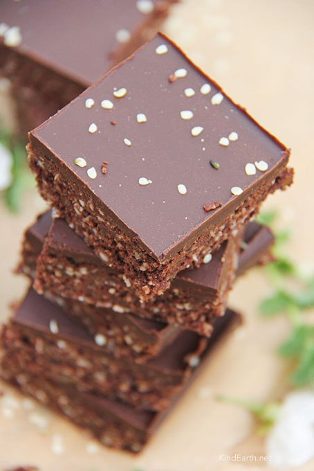 Raw Chocolate Hemp Seed Brownies - gluten-free, vegan, naturally sweetened by Anastasia, Kind Earth
