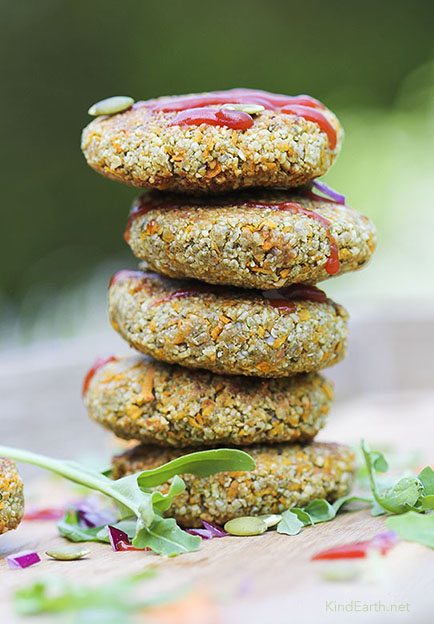vegan sweet potato hemp seed burgers by Anastasia Eden