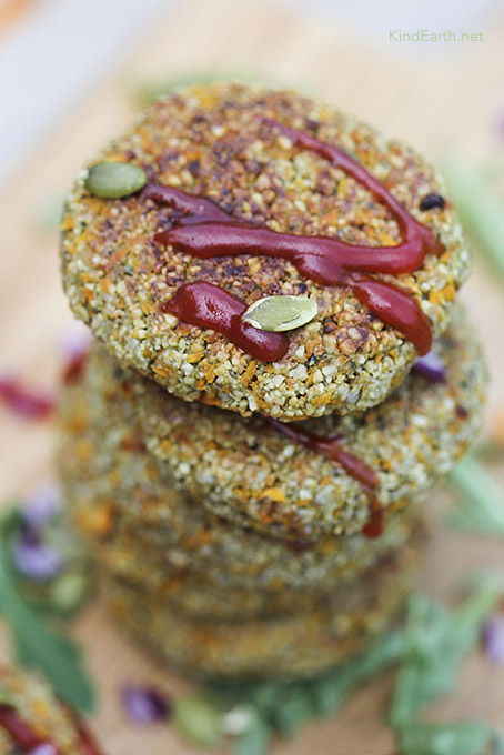 sweet potato vegan hemp seed burgers by Anastasia