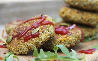 Sweet potato hemp seed burgers with pumpkin seed and spices vegan & gluten-free