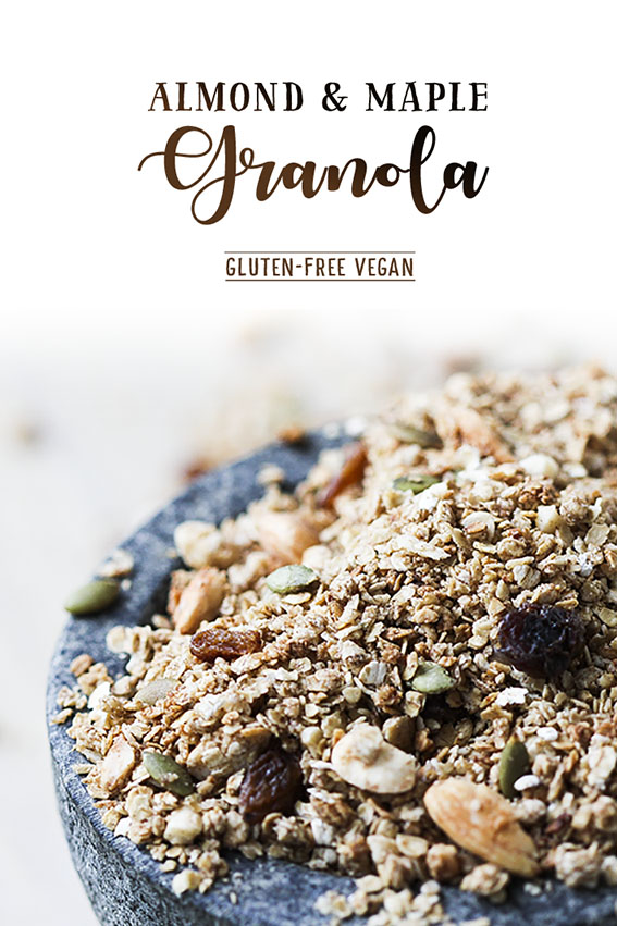 Almond and maple syrup granola recipe vegan gluten free