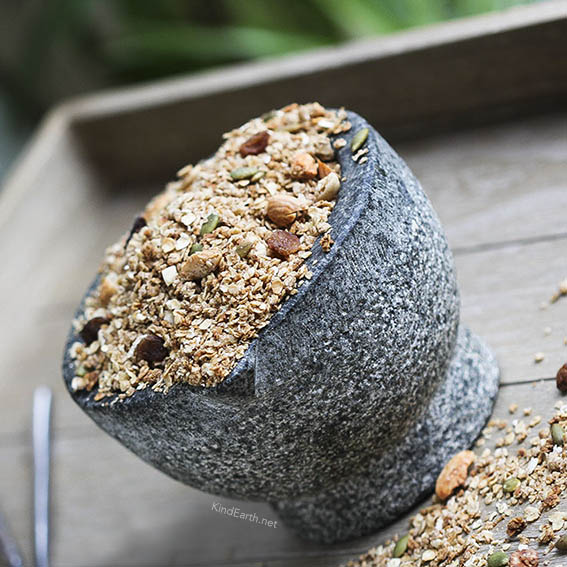 almond maple granola mixture before baking