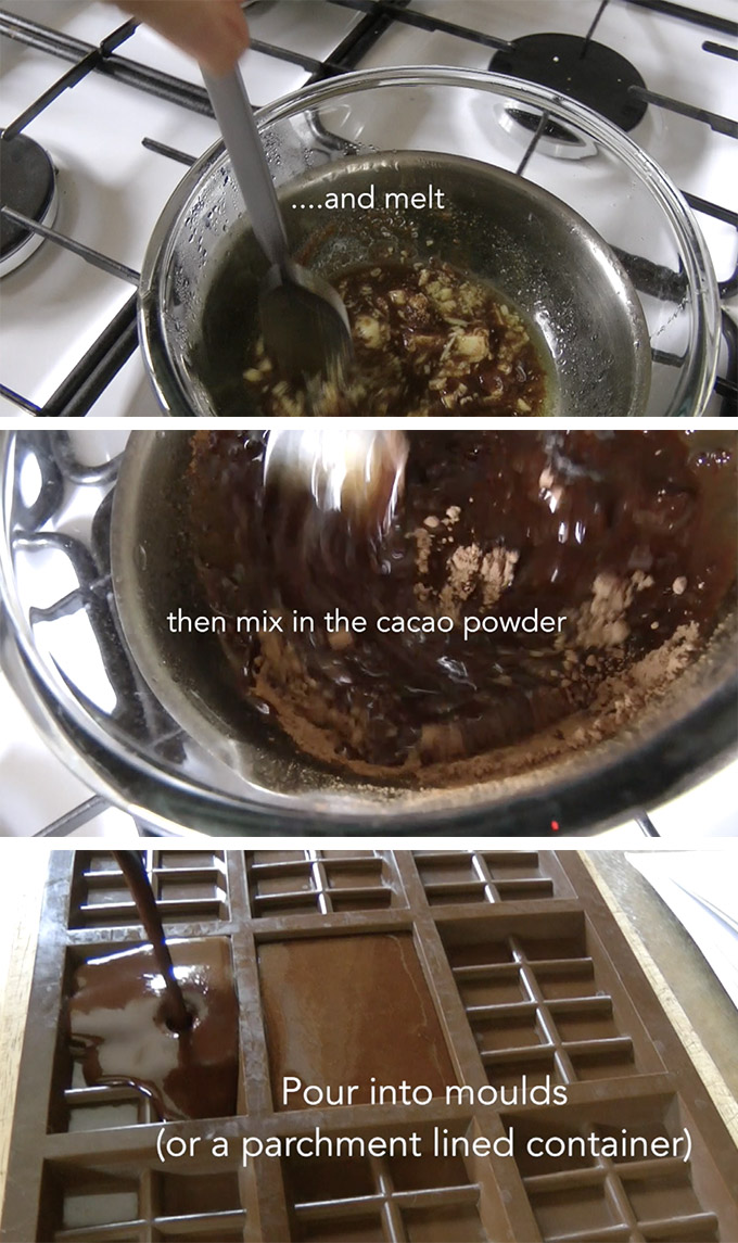 Homemade vegan chocolate with coconut sugar (that doesn't sink to the bottom)