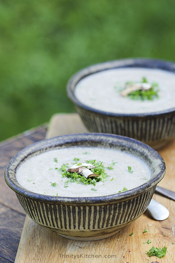 Creamy mushroom soup with leek and coconut by Trinity #vegan #glutenfree