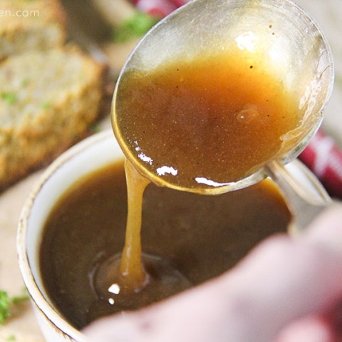 Easy vegan onion gravy - with tamari - gluten-free