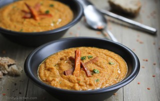 Carrot & Ginger Soup with coconut milk and lentils - vegan, naturally gluten-free and delicious by Trinity