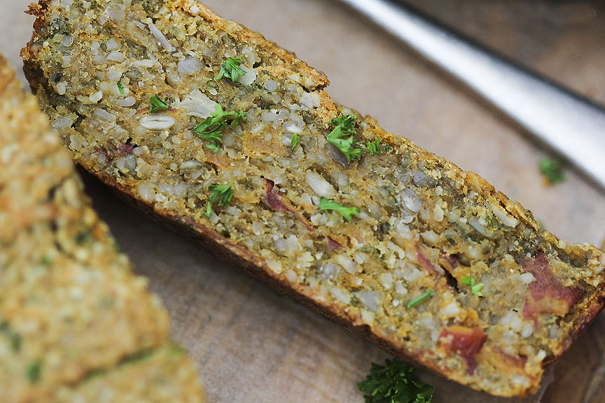 Sweet Potato Seed Roast Loaf (nut roast alternative) - gluten-free & vegan by Anastasia, Kind Earth