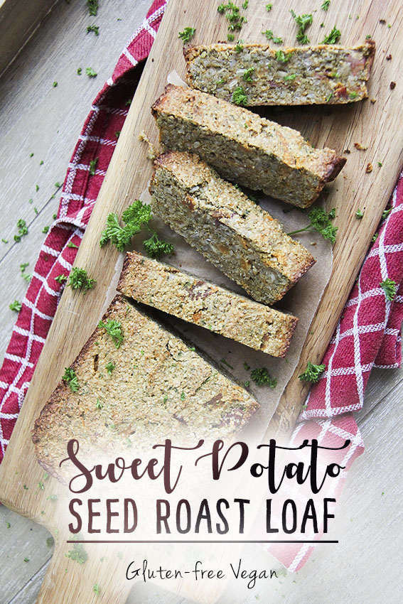 Sweet Potato Seed Roast Loaf (nut roast alternative) - gluten-free & vegan by Anastasia, Kind Earth