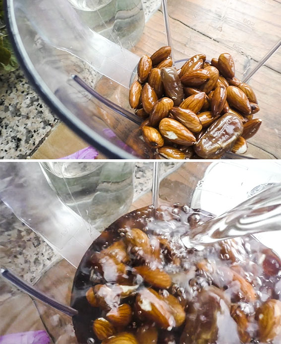 Homemade almond milk with dates - vegan, gluten-free by Anastasia at Kind Earth