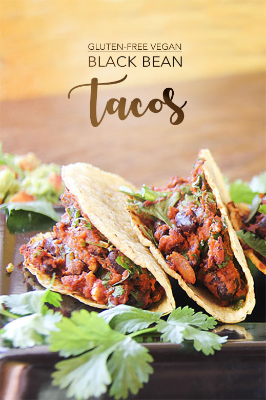 Black Bean Vegan Tacos with Organic Corn Taco Shells & Guacamole by Anastasia, Kind Earth