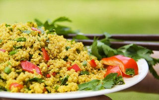 Quinoa Salad with turmeric and warming spices - gluten-free, vegan by Anastasia, Kind Earth