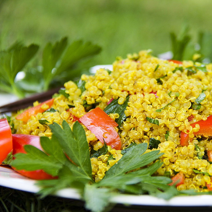 Quinoa Salad with turmeric and warming spices - gluten-free, vegan by Anastasia, Kind Earth