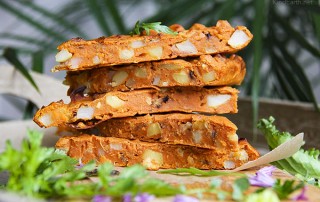 Parsnip and potato farinata slice with chickpea flour. Gluten-free, vegan by Anastasia, Kind Earth