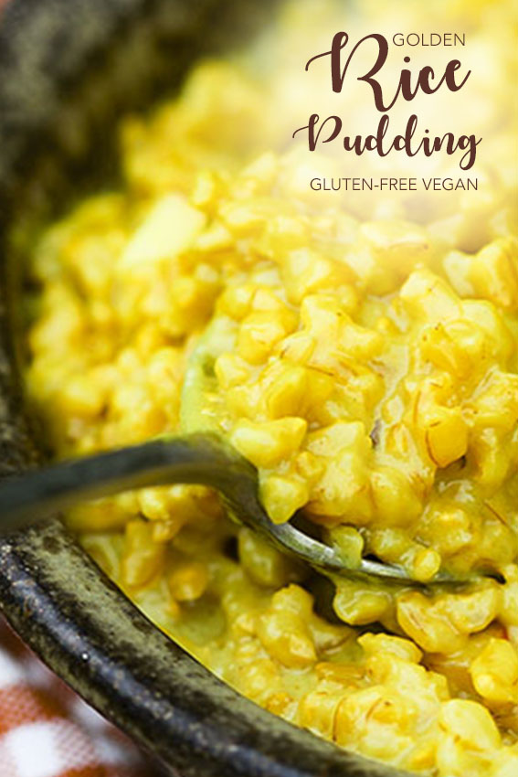 Golden Rice Pudding with turmeric, organic short grain rice, coconut milk, coconut sugar and lots of love by Anastasia, Kind Earth